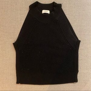 Aritzia Wilfred Crevier Knit Top, Black (XS)